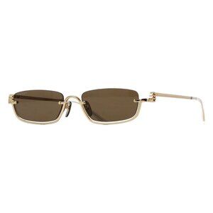 New GUCCI Gold Semi Rimless Rectangle GG1278S 1 Sunglasses Women